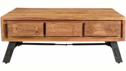 SIT Couchtisch »Edge«, aus Akazienholz mit Metalluntergestell, mit 6 Schubladen, Breite 110 cm