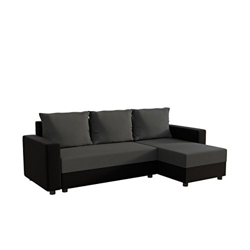 Mirjan24  Ecksofa Vibo! Eckcouch Sofa mit Bettkasten und Schlaffunktion! L-Form Couch, Ottomane Universal, Farbauswahl, Schlafsofa vom Hersteller