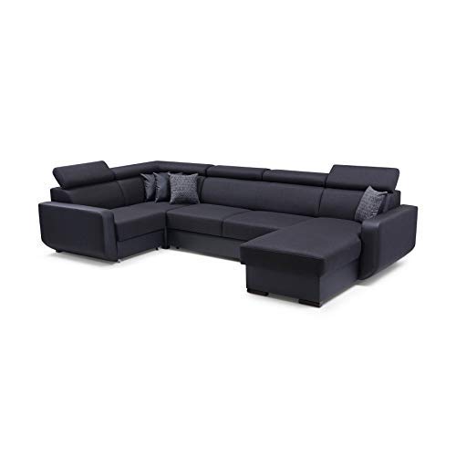 Ecksofa mit Schlaffunktion Eckcouch mit Bettkasten Sofa Couch U-Form Polsterecke Maxim