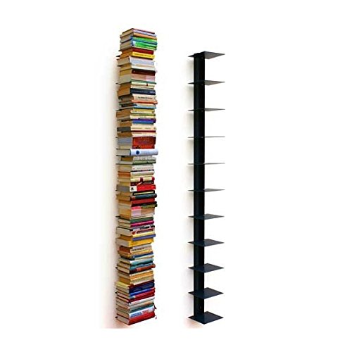 Haseform Bücherturm 170 cm (für 1,80 m Bücher) anthrazit Bücherregal Wandregal