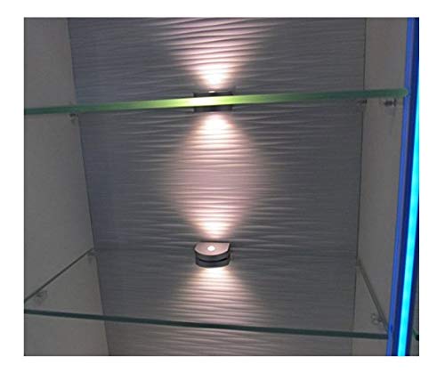 LED Glaskantenbeleuchtung / 2-er Komplettset / Art. 2295-2 / Glasbodenbeleuchtung / Clip / Lichtfarbe warm weiß / Vitrinenbeleuchtung / Glasplattenbeleuchtung