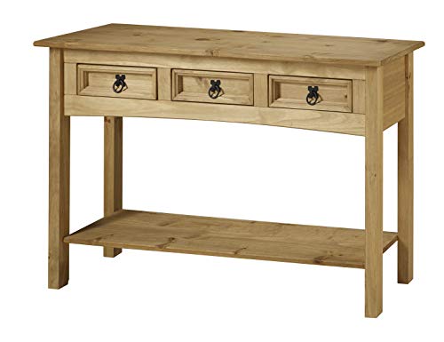Mercers Furniture Corona Konsolentisch mit 3 Schubladen, Holz, Antik Wachs, 122 x 32 x 73 cm