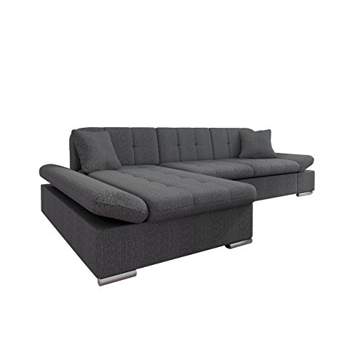 Mirjan24  Ecksofa Malwi mit Regulierbare Armlehnen Design Eckcouch mit Schlaffunktion und Bettkasten, L-Form Sofa vom Hersteller, Couch Wohnlandschaft
