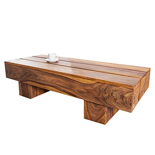Invicta Interior Massiver Design Couchtisch Bolt Sheesham 100cm Holztisch Tisch Beistelltisch