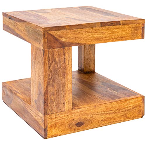 Massiver Edelholz Couchtisch GIANT Sheesham Stone Finish Tisch Holztisch Beistelltisch Wohnzimmertisch
