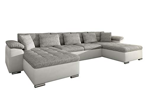 Mirjan24 Ecksofa Wicenza! Design Big Sofa Eckcouch Couch! mit Schlaffunktion Bettfunktion! Wohnlandschaft! U-Form, Große Farbauswahl (Soft 017 + Lawa 05)